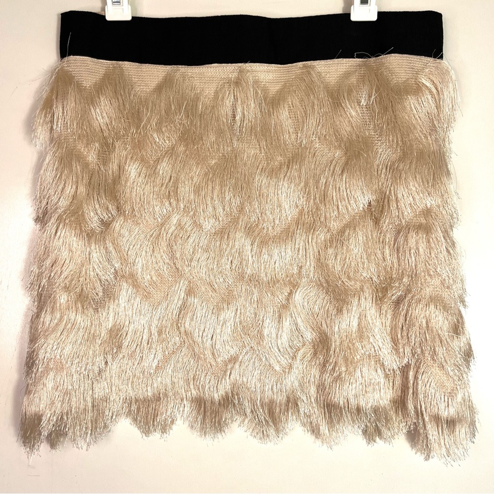 Sail to Sable Fringe Mini Skirt Cream Size 8 - Picture 3 of 11